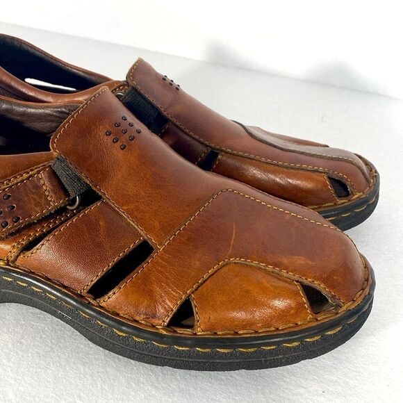 Streetcars Brown Leather Hook Loop Fisherman Sandal Comfort Men Shoe Size 11